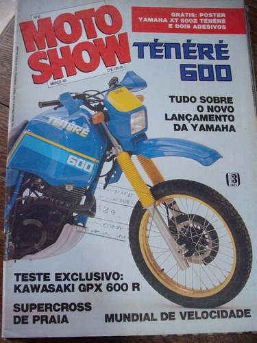 Revista Moto Show N°61 Año 1988 Poster Yamaha Xt 600z