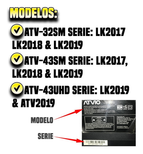 Control Remoto Atvio Smart Tv Atv32sm Serie Lk + Funda Pila