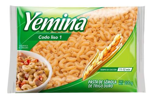 Pasta Yemina Codo Liso N°1 200g.