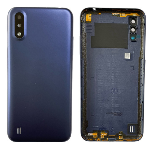 Tapa Trasera + Cristal Compatible Con Samsung A01 Sm-a015 Azul