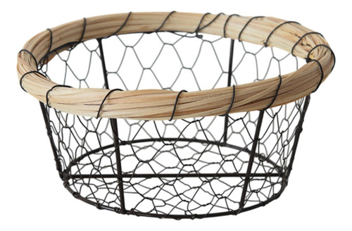 Cesta De Almacenamiento Tejida Con Alambre De 19 Cm X 8 Cm