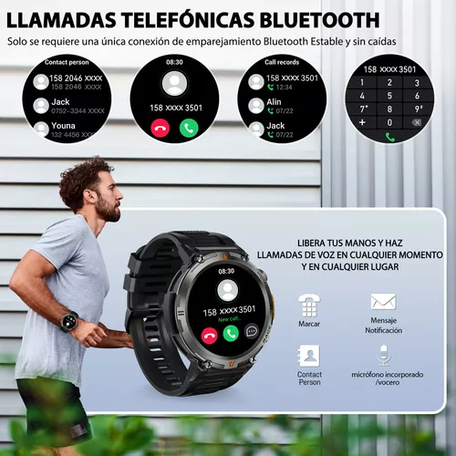 Tactical Smartwatch Eigiis Ke3 Linterna Con Doble Correa