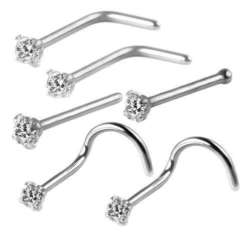 Pbf 6 Anillos Nasales En Forma De Sacacorchos, Pequeños