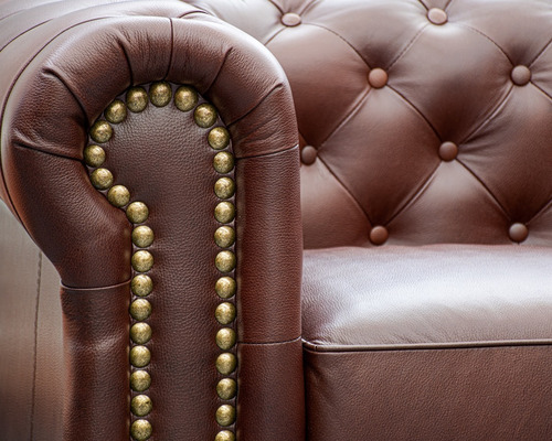 Sofá De Piel Genuina Chesterfield Chpv Confortopiel Color Tabaco