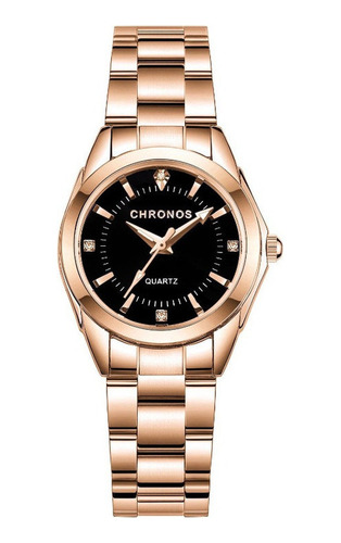 Reloj Elegante A Prueba De Agua Chronos Diamond Quartz