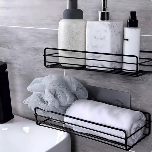 Para Kit 2 Porta Champú Y Jabón Para Baño Con Adhesivo De