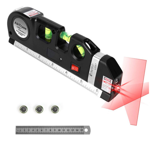 Nível A Laser 3 Linhas Com Trena E Régua Laser Nivelador