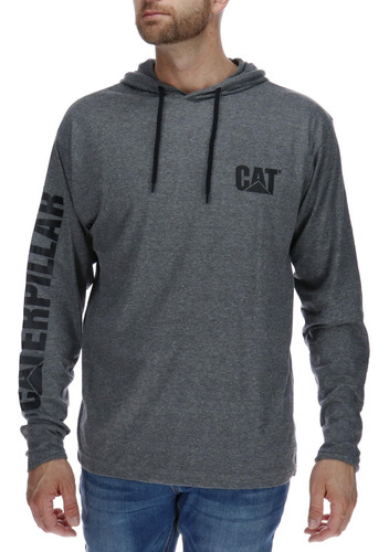 Poleron Hombre Upf Hooded Banner Gris Cat
