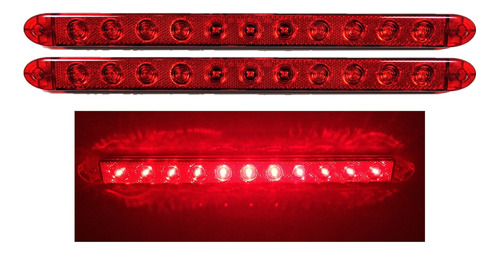 2 Nuevo 16  Rojo Led Slim Perfil Bajo Surface Montaje