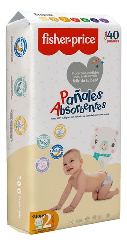 Fisher Price - Pañal Para Bebé (etapa 2) Mediano (m) Sin Género