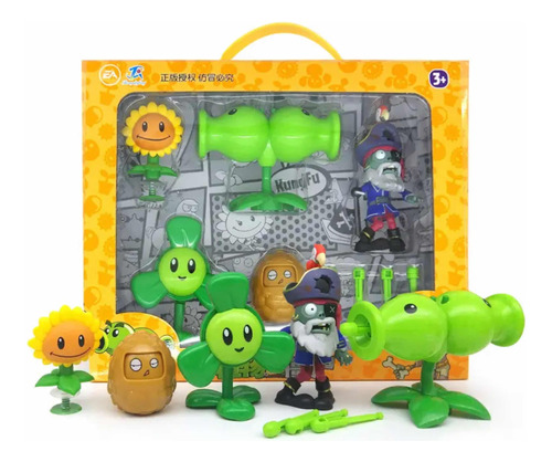 Set 5 Figuras Plantas Vs Zombie Interactivas Con Caja