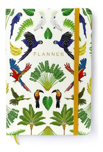 Planner Caderneta Permanente Cicero Floresta Tropical Branco Pássaros/Floresta Tropical Branco