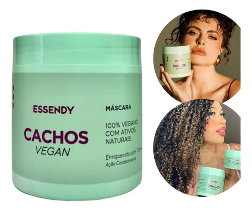 Mascara Nutrição Intensa Cachos Vegan Essendy 7 Oleos 500g
