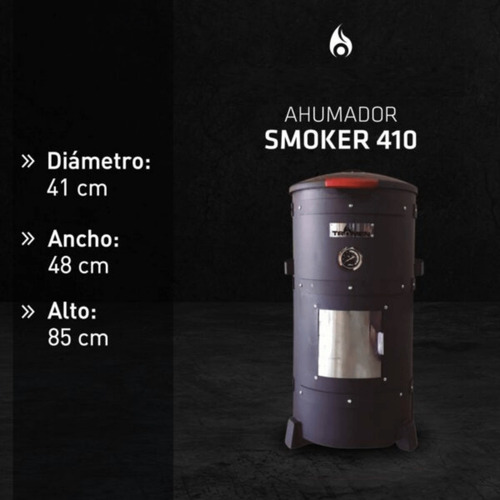 Imagen 5 de 8 de Parrilla Ahumador Carbón Enlozada Tromen Smoker 410