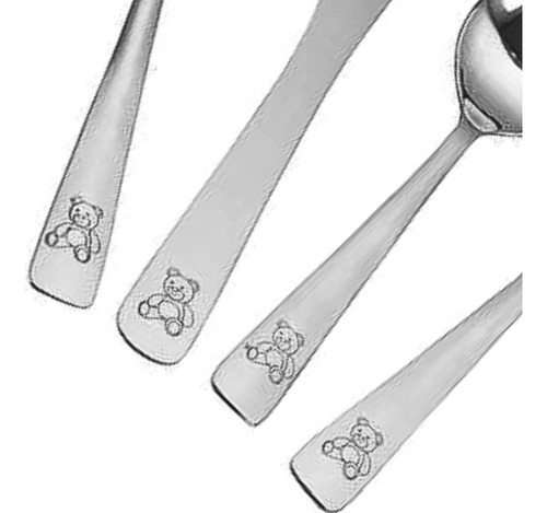 Jogo De Talher Infantil Mimo Style 4 Peças Inox