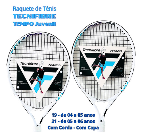 Raquete De Tênis Tempo Tecnifibre Alumínio Junior Com Capa