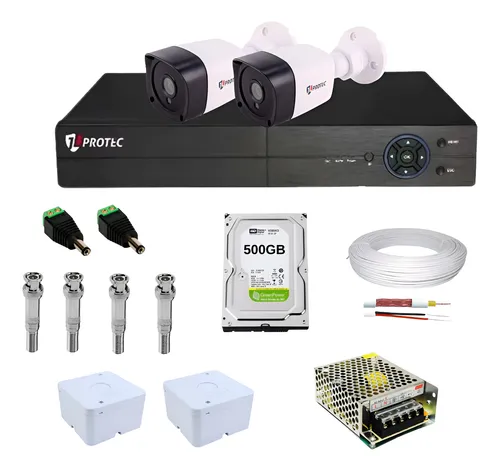 comprar Kit 2 Câmeras + Dvr 4 Canais 2 Megas Com Hd 500gb Jl Protec
