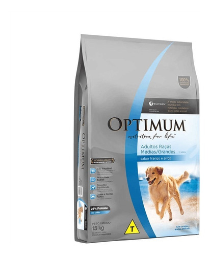 Alimento Optimum Perro Adulto Raza Mediana Y Grande X15 Kg