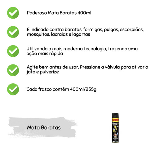 Multi Inseticida Poderoso Mata Baratas Aerossol 400ml
