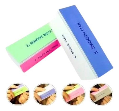Lima De Uñas 4 Pasos Pulidora Set De 2 Unds