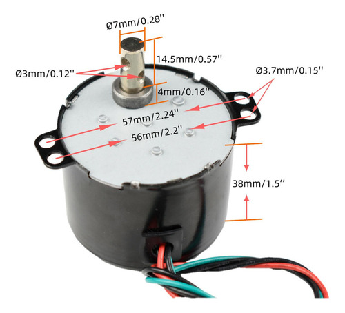 Motor De Engranajes Síncrono 50ktyz 220v Ac 80 Rpm Con Sopor