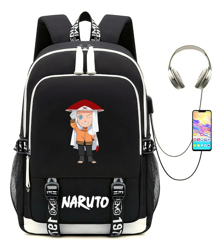 Anime Naruto Mochila Escolar Fresco Rico En Estilo Multifunc