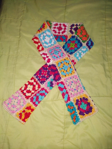 Bufanda Tejida Totalmente A Mano Crochet. 