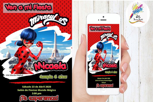 Tarjetas De Invitación Digitales De Ladybug