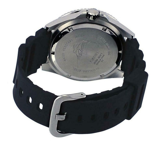 Imagen 3 de 3 de Reloj pulsera Casio Classic MDV-106 de cuerpo color plateado, analógica, para hombre, fondo negro, con correa de resina color negro, agujas color plateado, blanco y rojo, dial blanco y plateado, minutero/segundero gris y blanco, bisel color negro y blanco y hebilla simple