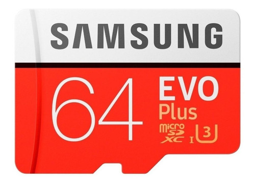 Cartão De Memória Samsung 64gb Evo Plus Com Adaptador Sd