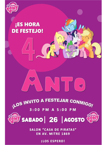My Litlle Pony Kit Cumpleaños Imprimible Editable Candy Bar