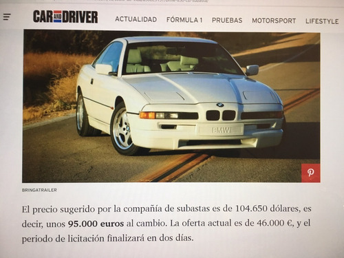 Imagen 14 de 15 de Bmw 850 Ci V12 Impecable !! $1.250.000 Como Nuevo 28,000kms