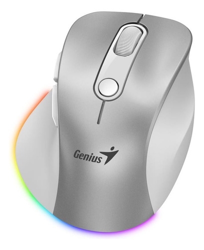 Mouse Genius Inalambrico Bt Recargable Ergo 9000s Pro Silver Color Gris