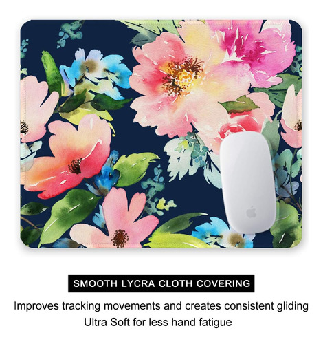 Auhoahsil Mouse Pad, Square Floral Design Blue Daffodils ...