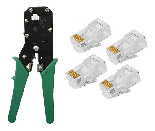 Ponchadora Rj45 + 10 Conectores Rj45 Cat6