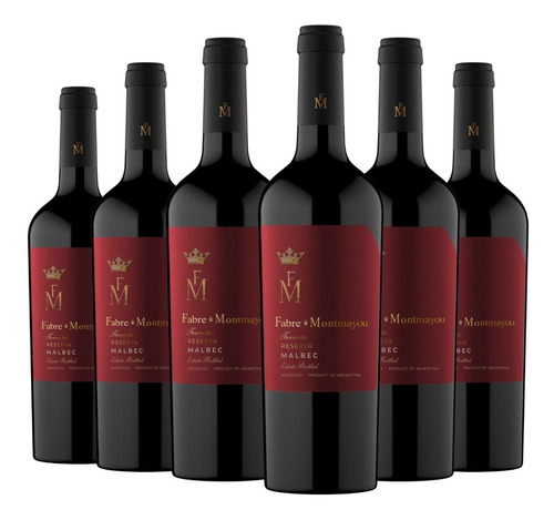 Vino Fabre Montmayou Terruño Reserva Malbec X 6 --