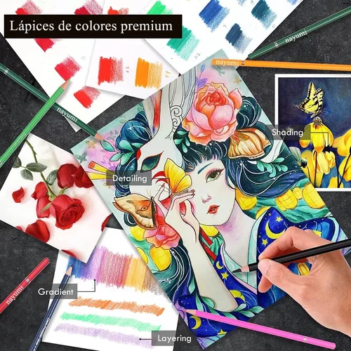 Kit de Dibujo BELUG Set de Arte Lápices de Colores con Caja 180 Piezas