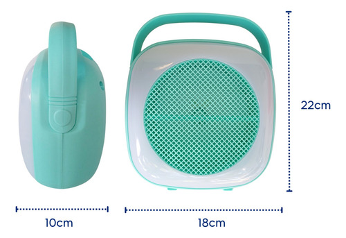 Bocina Portátil Bluetooth Radio Entrada Usb Y Led Multicolor Celeste