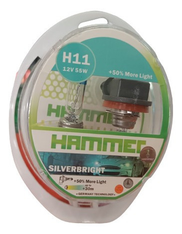 Bombillo Hammer H11 12v 55w 50% Silverbright
