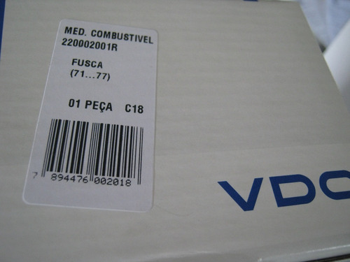 Indicador Combustível Vdo + Boia Vdo Fusca, 77/78/79/80/81