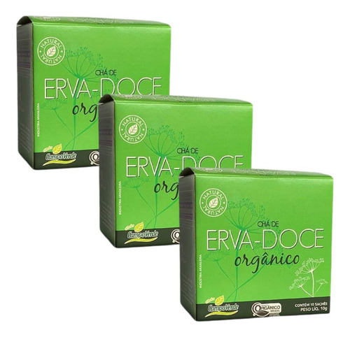 Kit Erva Doce Funcho Chá Orgânico 100% Puro Campo Verde