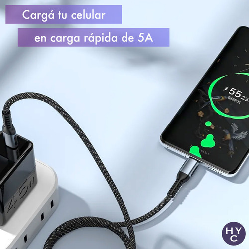 Cable Premium Usb C A Usb C 1 Mt Carga Super Rapida