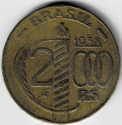 Moneda  De  Brasil  2000  Reis  1938  Oferta