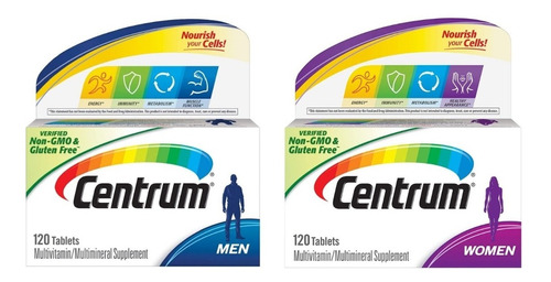 Kit Centrum Men + Womem  Multivitaminico  120 Tablets Imp