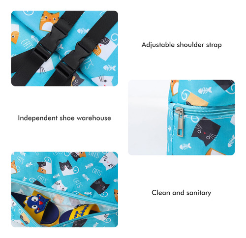 Mochila Impermeável Para Crianças, Seca E Úmida, Separada
