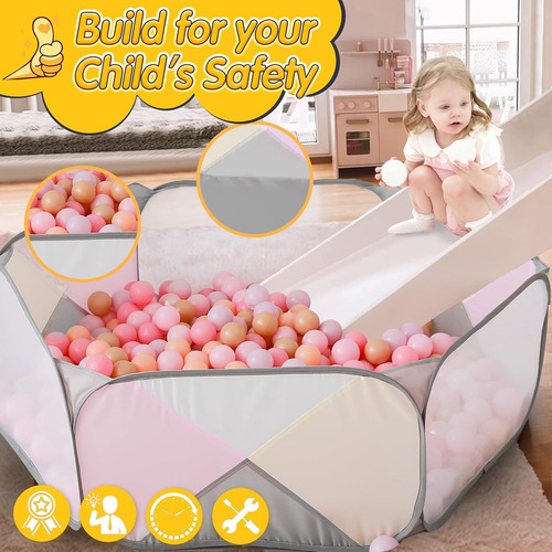 Piscina De Bolas Grande Para Niños Pequeños, Bebés, Niños Y