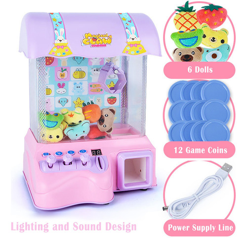 Máquina De Garra De Arcade Electrónica - Juguete Rosado