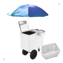 Comprar Carrinho De Açaí Picolé Sorvete Inox + Placa Gelo Eutético