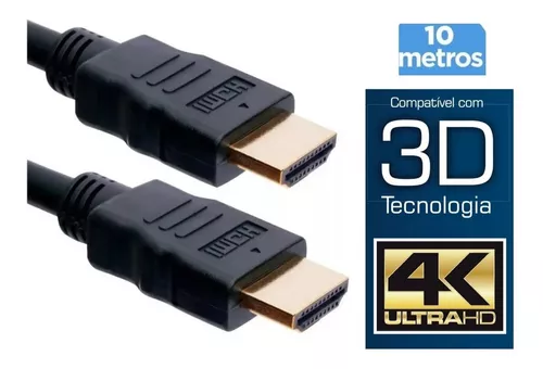 Cabo Hdmi 10 Metros 2.0 Gold Full Hd Resolução 4k 3d Blindado Dourado Com  Filtro Para Smart Tv Monitor Projetor Notebook - Leffa Shop - Cabos e  Adaptadores - Magazine Luiza