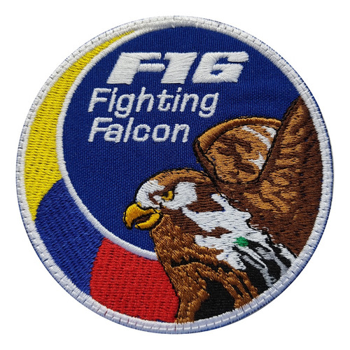 Parche Bordado F16 Fighting Falcon Aguila Y Bandera Colombia
